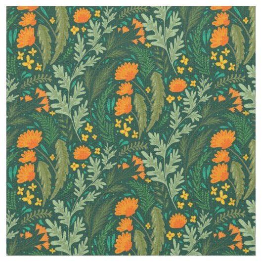 Tissu Herbes et fleurs des champs (Fermer)