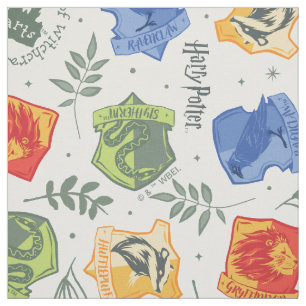 Tissu Hérbologie magique HOGWARTS™ Maisons Motif