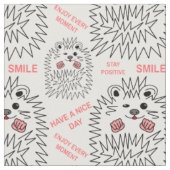Tissu Hérisson drôle Et Motif De Texte Positif (Fermer)