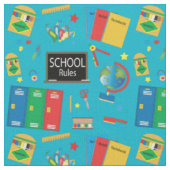 Tissu Heure de l'école | Couleur Arrière - plan modifiab (Fermer)
