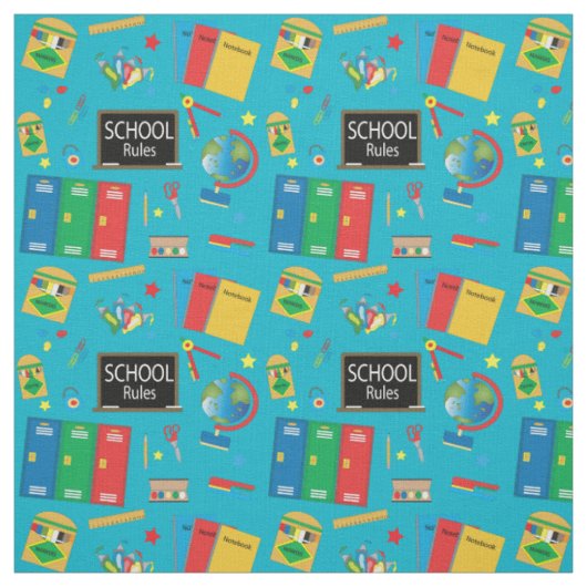 Tissu Heure de l'école | Couleur Arrière - plan modifiab (Échantillon)
