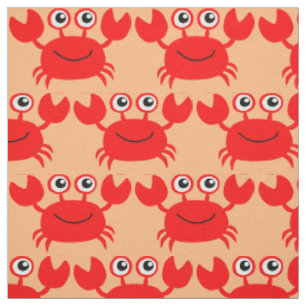 Tissu heureux de coutume de crabe