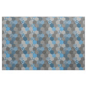 Tissu Hexagones de Patchwork Bleu et gris (Yard)