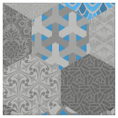 Tissu Hexagones de Patchwork Bleu et gris (Fermer)