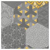 Tissu Hexagones de Patchwork Jaune et gris (Fermer)