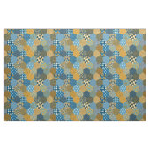 Tissu Hexagons de Patchwork Moutarde et Marine (Yard)