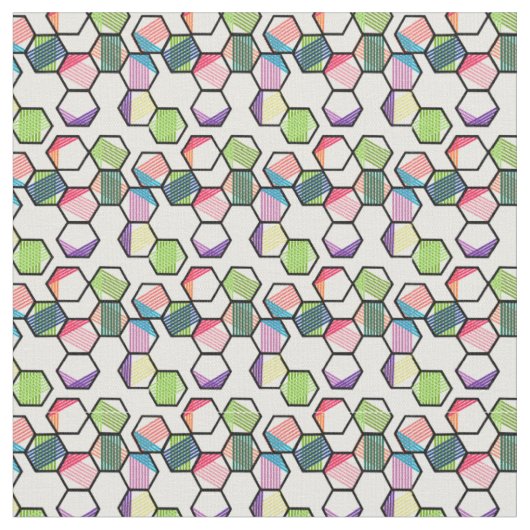 Tissu Hexagons filetés (Fermer)