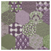 Tissu Hexagons Patchwork violet et vert (Échantillon)