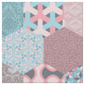 Tissu Hexagons rose et turquoise (Fermer)