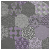 Tissu Hexagons violet et gris (Échantillon)