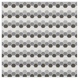 Tissu Hexagramme géométrique Hex gris noir