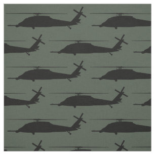 Tissu HH-60 Pave Hawk Silhouette noir sur gris vert