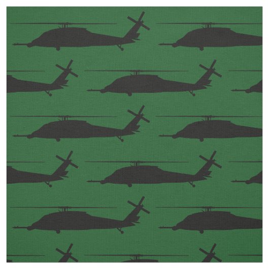 Tissu HH-60 Pave Hawk Silhouette noir sur vert (Échantillon)