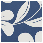 Tissu hibiscus bleu et blanc (Fermer)