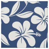 Tissu hibiscus bleu et blanc (Échantillon)