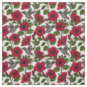 Tissu Hibiscus et colibris