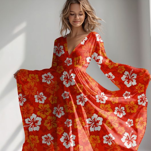 Tissu Hibiscus hawaïen tropical