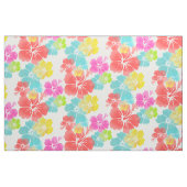 Tissu hibiscus/rose/vert/aqua de PixDezines (Yard)