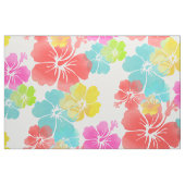 Tissu hibiscus/rose/vert/aqua de PixDezines (Fat Quarter)