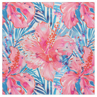 Tissu Hibiscus Tropical Breeze
