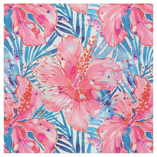 Tissu Hibiscus Tropical Breeze (Fermer)