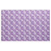 Tissu Hibiscus Violet Et Blanc Honu Hawaiian Fabric (Fat Quarter)