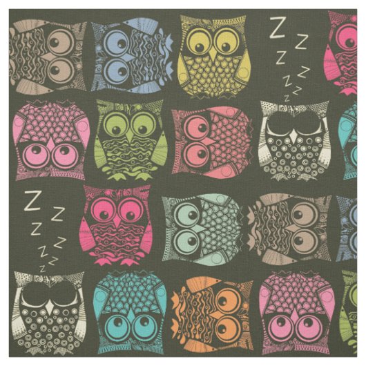 Tissu hibou sherbet (Échantillon)
