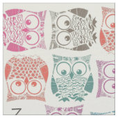 Tissu hibou sherbet léger (Fermer)