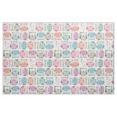 Tissu hibou sherbet léger (Fat Quarter)