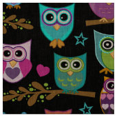 Tissu hiboux drôles (Échantillon)