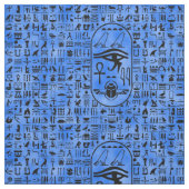 Tissu Hiéroglyphes bleus (Échantillon)