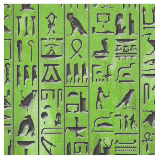 Tissu Hiéroglyphes dans l'émeraude (Fermer)