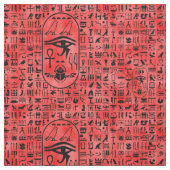 Tissu Hiéroglyphes rouges (Échantillon)
