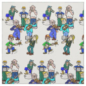 Tissu Hillbilly Jug Band Musiciens Fabric (Échantillon)