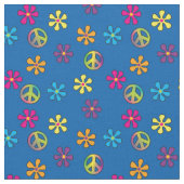 Tissu Hippie Paix et Douche Fleur (Fermer)