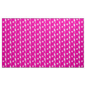 Tissu Hippocampe et étoile de mer - blanc sur rose fuchs (Yard)