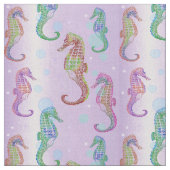Tissu Hippocampes dans le mauve (Fermer)