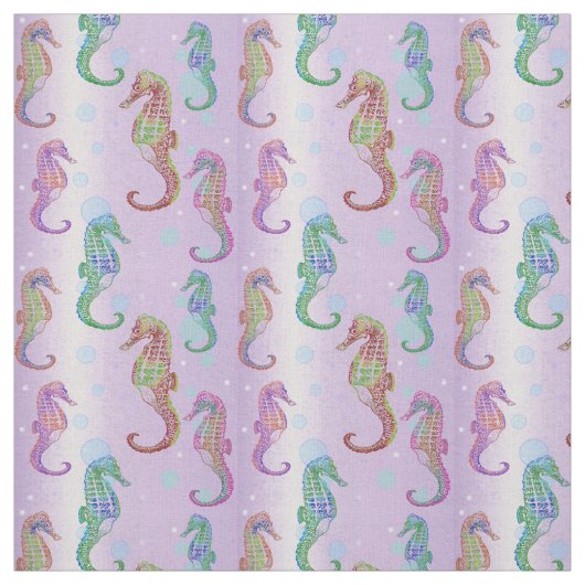 Tissu Hippocampes dans le mauve (Échantillon)