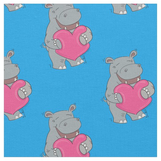 Tissu Hippopotame des hugs (Fermer)