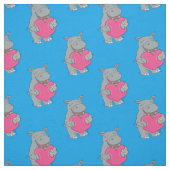 Tissu Hippopotame des hugs (Échantillon)