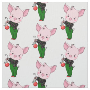 Tissu hipster cochon de noël