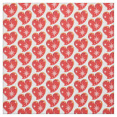 Tissu hiver dans amour-Coeurs rouges (Échantillon)