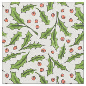Tissu Holly Berry Sprig Motif (Fermer)