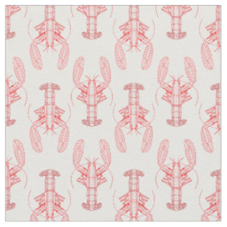 Tissu Homard tribal rouge Nautique