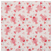 Tissu Homards mignons sur rayure blanche rose clair (Échantillon)