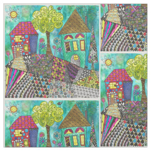 Tissu Home Sweet Home Quartier Maisons Fabric