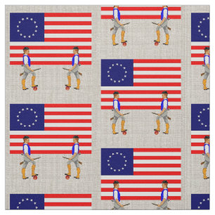 Tissu Hommes et drapeau minuscules de Betsy Ross