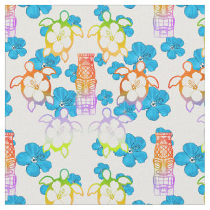 Tissu Honu et Tiki tropicaux