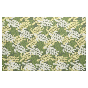 Tissu Honu Sea Turtle Hawaiian Tapa -Olive