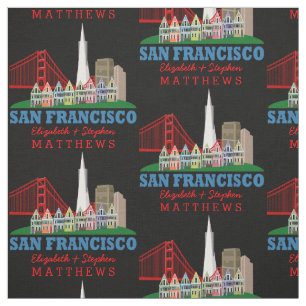 Tissu Horizon personnalisé de San Francisco de noms